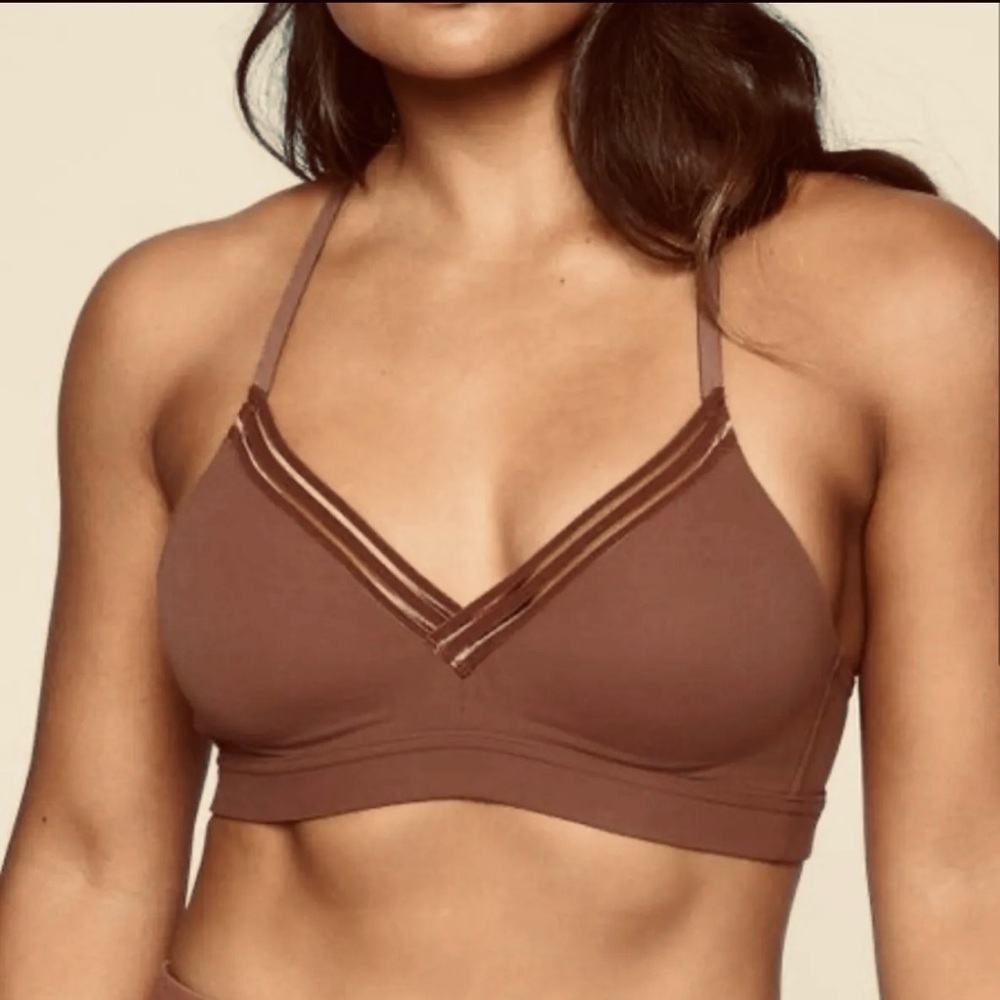 Athleta Powervita Everyday Sports Bra Cinnamon Brown
